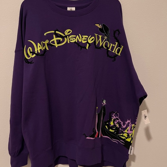 Disney Sweaters - Disney Parks Maleficent Walt Disney World purple pullover crewneck sweatshirt.